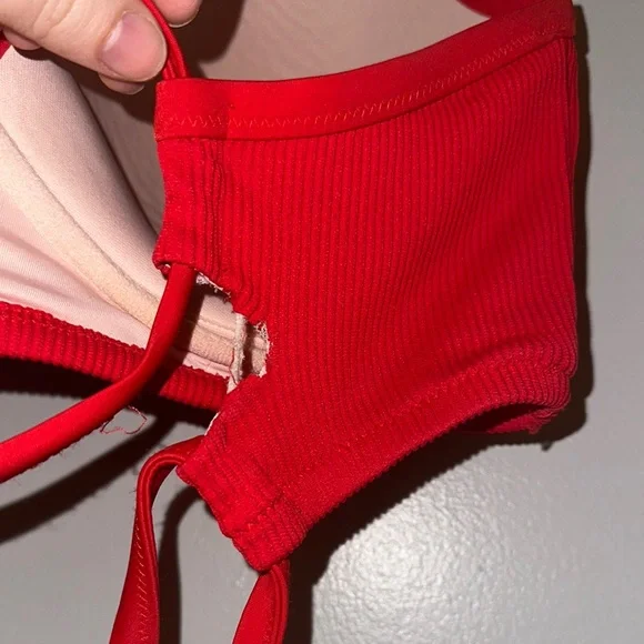 Red Women's Swim Top - Picture 3 of 6